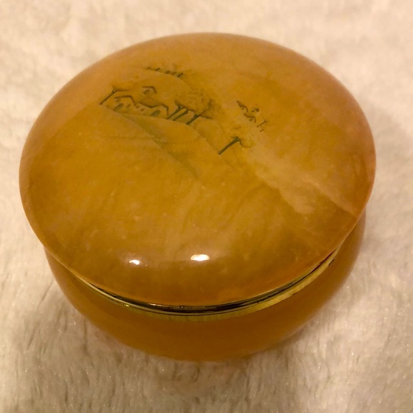Vintage Alabaster Powder Box - Picture 1 of 4